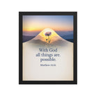 Matthew 19:26 Bible Verse at them Premium Luster Photo Paper Framed Poster Black 11″×14″