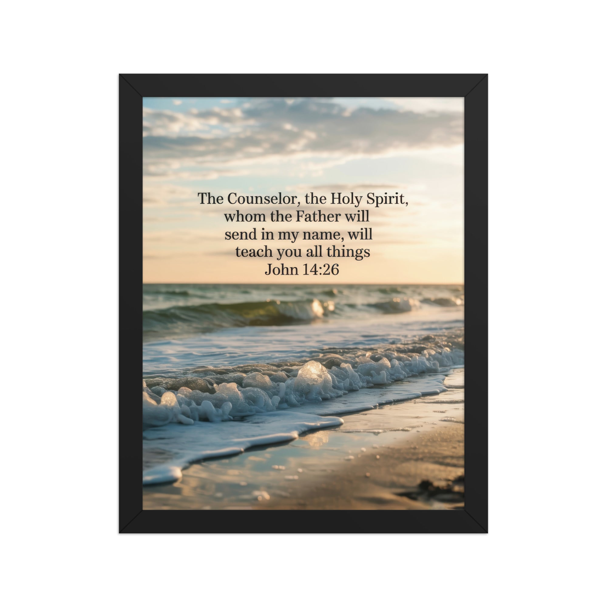 John 14:26 Bible Verse You All Premium Luster Photo Paper Framed Poster Black 11″×14″