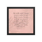 Revelation 21:4 Bible Verse, their eyes Premium Luster Photo Paper Framed Poster Wall Art Black 12″×12″