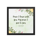 John 14:27 Bible Verse, My peace Premium Luster Photo Paper Framed Poster Wall Art Black 12″×12″