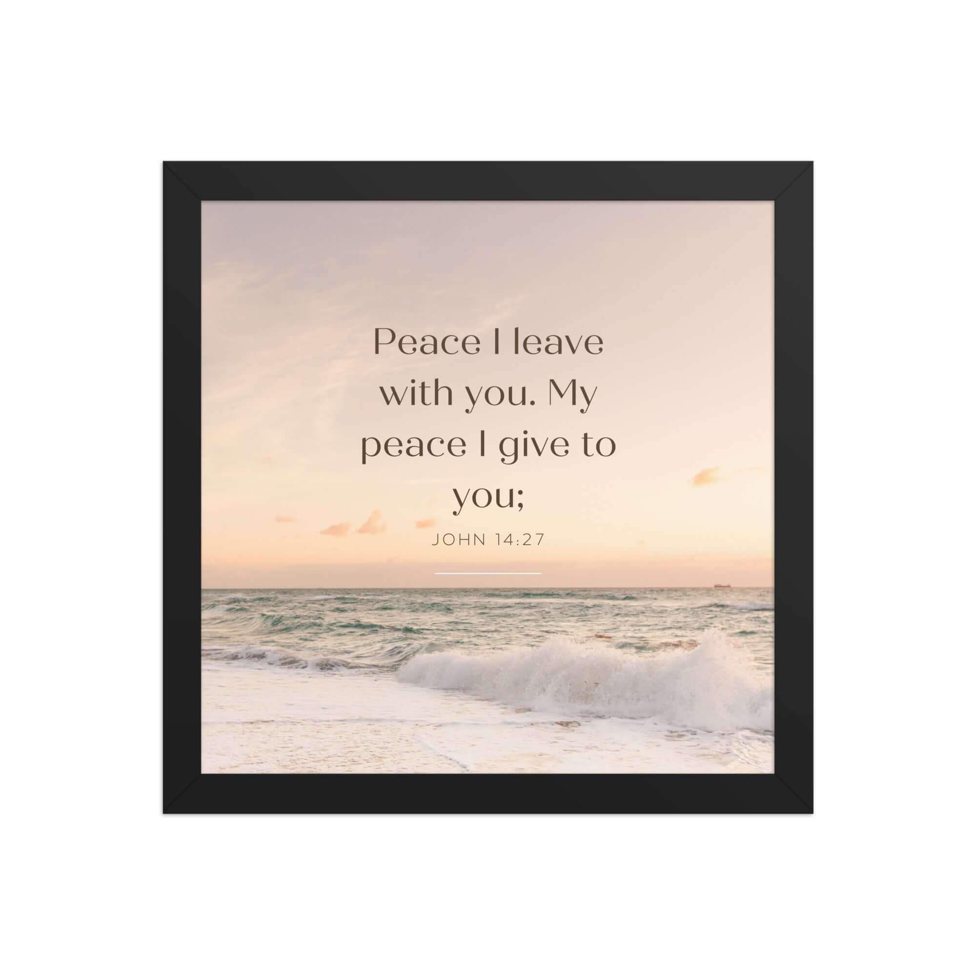 John 14:27 Bible Verse, not as the Premium Luster Photo Paper Framed Poster Wall Art Black 12″×12″