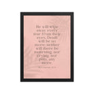 Revelation 21:4 Bible Verse, their eyes Premium Luster Photo Paper Framed Poster Wall Art Black 12″×16″