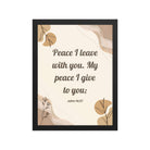 John 14:27 Bible Verse, Peace I Premium Luster Photo Paper Framed Poster Wall Art Black 12″×16″
