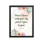 John 14:27 Bible Verse, with you Premium Luster Photo Paper Framed Poster Wall Art Black 12″×16″