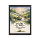Psalm 23:1 Bible Verse, Lord Premium Luster Photo Paper Framed Poster Black 12″×16″