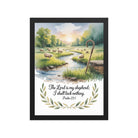 Psalm 23:1 Bible Verse, is my Premium Luster Photo Paper Framed Poster Black 12″×16″