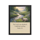 Psalm 23:1 Bible Verse, I shall Premium Luster Photo Paper Framed Poster Black 12″×16″