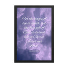 Romans 6:23 Bible Verse, free gift Premium Luster Photo Paper Framed Poster Wall Art Black 12″×18″