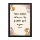 John 14:27 Bible Verse, Peace I Premium Luster Photo Paper Framed Poster Wall Art Black 12″×18″