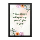 John 14:27 Bible Verse, with you Premium Luster Photo Paper Framed Poster Wall Art Black 12″×18″