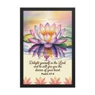 Psalm 37:4 Bible Verse, the Lord Premium Luster Photo Paper Framed Poster Black 12″×18″