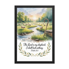 Psalm 23:1 Bible Verse, is my Premium Luster Photo Paper Framed Poster Black 12″×18″