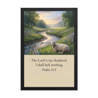 Psalm 23:1 Bible Verse, I shall Premium Luster Photo Paper Framed Poster Black 12″×18″