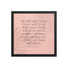 Revelation 21:4 Bible Verse, their eyes Premium Luster Photo Paper Framed Poster Wall Art Black 14″×14″