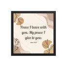 John 14:27 Bible Verse, Peace I Premium Luster Photo Paper Framed Poster Wall Art Black 14″×14″