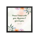 John 14:27 Bible Verse, with you Premium Luster Photo Paper Framed Poster Wall Art Black 14″×14″
