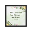 John 14:27 Bible Verse, My peace Premium Luster Photo Paper Framed Poster Wall Art Black 14″×14″