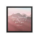 John 14:27 Bible Verse, I give you Premium Luster Photo Paper Framed Poster Wall Art Black 14″×14″