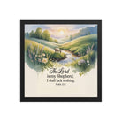 Psalm 23:1 Bible Verse, Lord Premium Luster Photo Paper Framed Poster Black 14″×14″