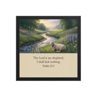 Psalm 23:1 Bible Verse, I shall Premium Luster Photo Paper Framed Poster Black 14″×14″