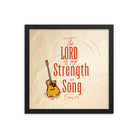 Exodus 15:2 Bible Verse, The LORD is my strength Premium Luster Photo Paper Framed Poster Wall Art Black 14″×14″