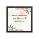 John 14:27 Bible Verse, with you Premium Luster Photo Paper Framed Poster Wall Art Black 16″×16″