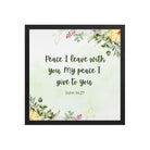 John 14:27 Bible Verse, My peace Premium Luster Photo Paper Framed Poster Wall Art Black 16″×16″