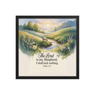 Psalm 23:1 Bible Verse, Lord Premium Luster Photo Paper Framed Poster Black 16″×16″