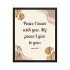 John 14:27 Bible Verse, Peace I Premium Luster Photo Paper Framed Poster Wall Art Black 16″×20″
