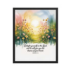 Psalm 37:4 Bible Verse, will give Premium Luster Photo Paper Framed Poster Black 16″×20″