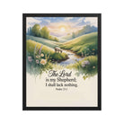 Psalm 23:1 Bible Verse, Lord Premium Luster Photo Paper Framed Poster Black 16″×20″
