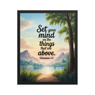 Colossians 3:2 Bible Verse Set Premium Luster Photo Paper Framed Poster Black 16″×20″