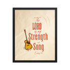 Exodus 15:2 Bible Verse, The LORD is my strength Premium Luster Photo Paper Framed Poster Wall Art Black 16″×20″