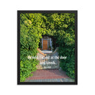 Revelation 3:20 Bible Verse, Garden Doorway Premium Luster Photo Paper Framed Poster Wall Art Black 16″×20″