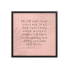 Revelation 21:4 Bible Verse, their eyes Premium Luster Photo Paper Framed Poster Wall Art Black 18″×18″