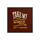 Matthew 11:29-30 Bible Verse, learn from me Premium Luster Photo Paper Framed Poster Wall Art Black 18″×18″