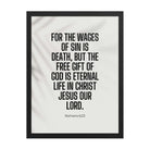 Romans 6:23 Bible Verse, eternal life Premium Luster Photo Paper Framed Poster Wall Art Black 18″×24″