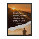 Romans 3:23 Bible Verse, of God Premium Luster Photo Paper Framed Poster Wall Art Black 18″×24″