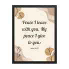 John 14:27 Bible Verse, Peace I Premium Luster Photo Paper Framed Poster Wall Art Black 18″×24″