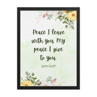 John 14:27 Bible Verse, My peace Premium Luster Photo Paper Framed Poster Wall Art Black 18″×24″