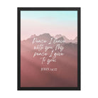 John 14:27 Bible Verse, I give you Premium Luster Photo Paper Framed Poster Wall Art Black 18″×24″