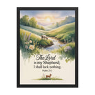 Psalm 23:1 Bible Verse, Lord Premium Luster Photo Paper Framed Poster Black 18″×24″