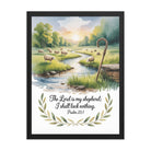 Psalm 23:1 Bible Verse, is my Premium Luster Photo Paper Framed Poster Black 18″×24″