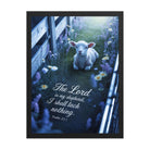 Psalm 23:1 Bible Verse, Shepherd Premium Luster Photo Paper Framed Poster Black 18″×24″