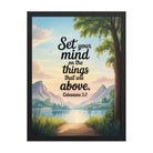 Colossians 3:2 Bible Verse Set Premium Luster Photo Paper Framed Poster Black 18″×24″