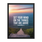 Colossians 3:2 Bible Verse your mind Premium Luster Photo Paper Framed Poster Black 18″×24″