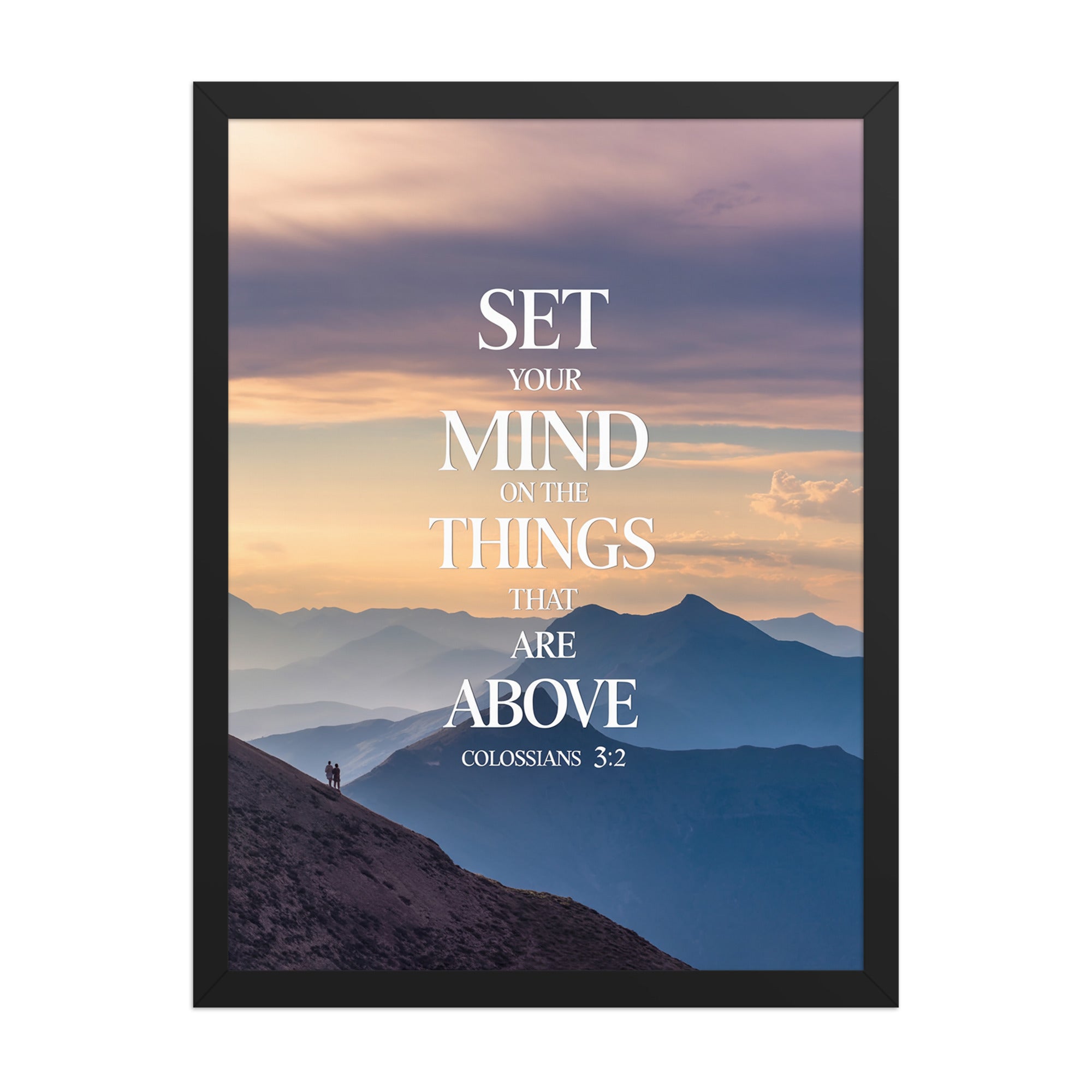 Colossians 3:2 Bible Verse things that Premium Luster Photo Paper Framed Poster Black 18″×24″