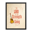 Exodus 15:2 Bible Verse, The LORD is my strength Premium Luster Photo Paper Framed Poster Wall Art Black 18″×24″