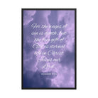 Romans 6:23 Bible Verse, free gift Premium Luster Photo Paper Framed Poster Wall Art Black 24″×36″