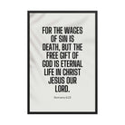 Romans 6:23 Bible Verse, eternal life Premium Luster Photo Paper Framed Poster Wall Art Black 24″×36″